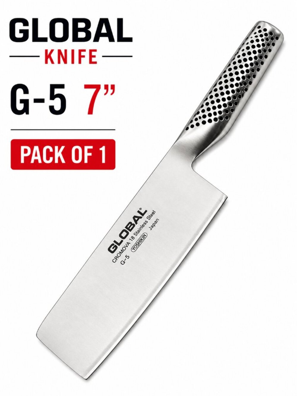 Global G-5 Nakiri 7" Japanese Kitchen Vegetable Knife – Cromova 18